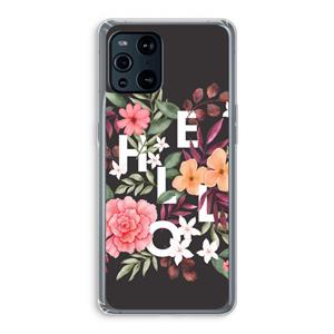 CaseCompany Hello in flowers: Oppo Find X3 Pro Transparant Hoesje