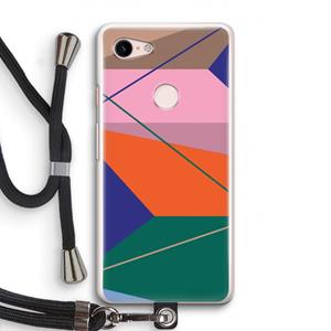CaseCompany Gestalte 1: Pixel 3 Transparant Hoesje met koord