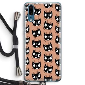 CaseCompany Kat: Huawei P20 Transparant Hoesje met koord