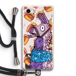 CaseCompany Loot Burger: Pixel 3 Transparant Hoesje met koord