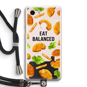 CaseCompany Eat Balanced: Pixel 3 Transparant Hoesje met koord