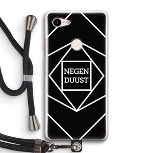 CaseCompany Negenduust geometrisch: Pixel 3 Transparant Hoesje met koord