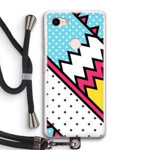 CaseCompany Pop Art #2: Pixel 3 Transparant Hoesje met koord