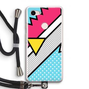 CaseCompany Pop Art #3: Pixel 3 Transparant Hoesje met koord