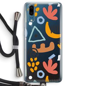CaseCompany Abstract: Huawei P20 Transparant Hoesje met koord