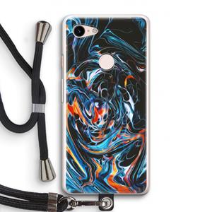 CaseCompany Black Unicorn: Pixel 3 Transparant Hoesje met koord