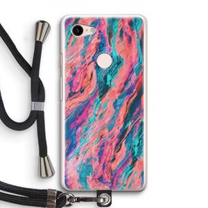 CaseCompany Electric Times: Pixel 3 Transparant Hoesje met koord