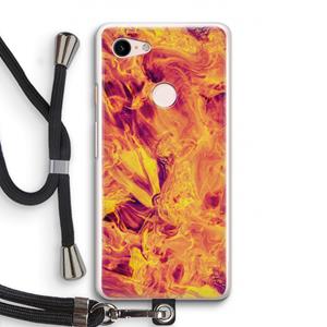 CaseCompany Eternal Fire: Pixel 3 Transparant Hoesje met koord