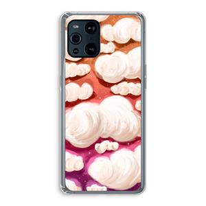 CaseCompany Katoen Wolken: Oppo Find X3 Pro Transparant Hoesje