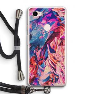 CaseCompany Pink Orchard: Pixel 3 Transparant Hoesje met koord