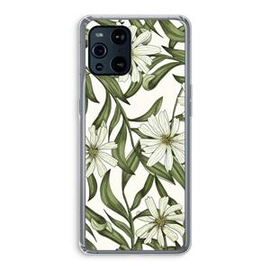 CaseCompany Wit bloemenpatroon: Oppo Find X3 Pro Transparant Hoesje