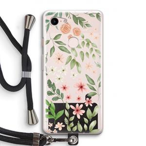 CaseCompany Botanical sweet flower heaven: Pixel 3 Transparant Hoesje met koord