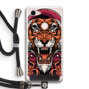 CaseCompany Tiger and Rattlesnakes: Pixel 3 Transparant Hoesje met koord