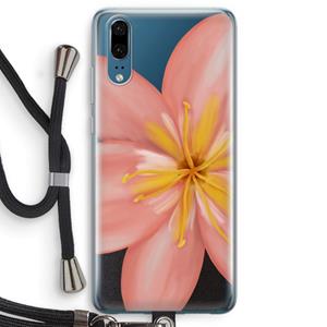 CaseCompany Pink Ellila Flower: Huawei P20 Transparant Hoesje met koord