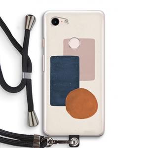 CaseCompany Geo #3: Pixel 3 Transparant Hoesje met koord