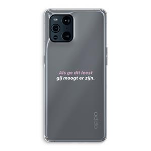 CaseCompany gij moogt er zijn: Oppo Find X3 Pro Transparant Hoesje