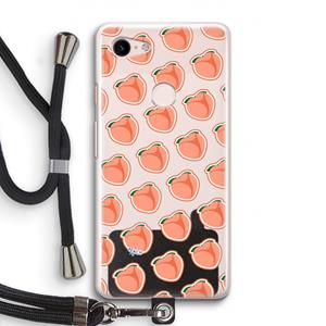 CaseCompany Just peachy: Pixel 3 Transparant Hoesje met koord