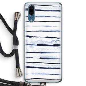 CaseCompany Ink Stripes: Huawei P20 Transparant Hoesje met koord