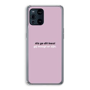 CaseCompany gij moogt er zijn: Oppo Find X3 Pro Transparant Hoesje