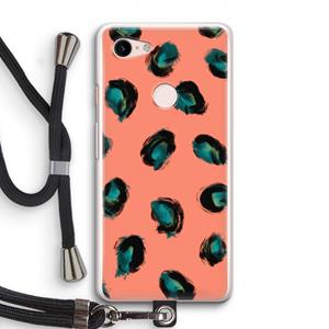 CaseCompany Pink Cheetah: Pixel 3 Transparant Hoesje met koord