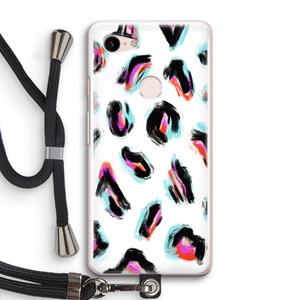 CaseCompany Cheetah color: Pixel 3 Transparant Hoesje met koord