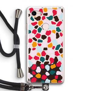 CaseCompany Colored Giraffe: Pixel 3 Transparant Hoesje met koord