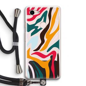 CaseCompany Colored Zebra: Pixel 3 Transparant Hoesje met koord
