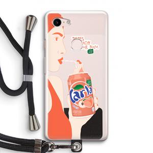 CaseCompany Peach please!: Pixel 3 Transparant Hoesje met koord