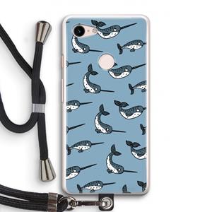 CaseCompany Narwhal: Pixel 3 Transparant Hoesje met koord