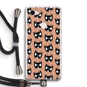 CaseCompany Kat: Pixel 3 Transparant Hoesje met koord