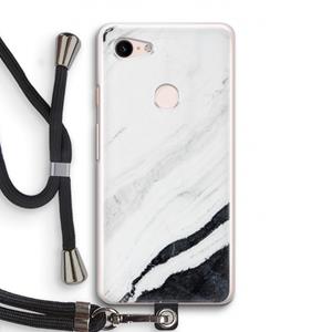CaseCompany Elegante marmer: Pixel 3 Transparant Hoesje met koord