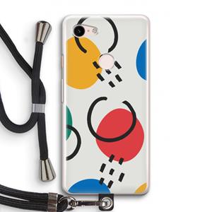CaseCompany Illustratieve pop 3: Pixel 3 Transparant Hoesje met koord
