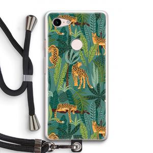 CaseCompany Luipaard 2: Pixel 3 Transparant Hoesje met koord
