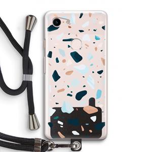 CaseCompany Terrazzo N°13: Pixel 3 Transparant Hoesje met koord