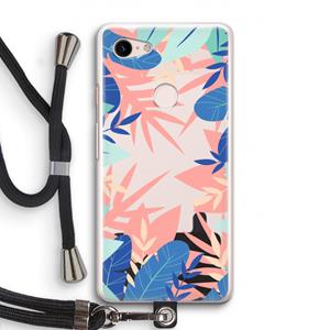 CaseCompany Tropisch: Pixel 3 Transparant Hoesje met koord