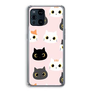CaseCompany Katten: Oppo Find X3 Transparant Hoesje