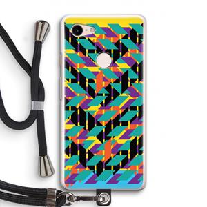CaseCompany Skew Bee 1: Pixel 3 Transparant Hoesje met koord