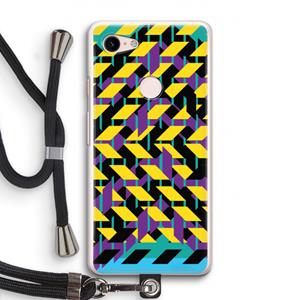 CaseCompany Skew Bee 3: Pixel 3 Transparant Hoesje met koord