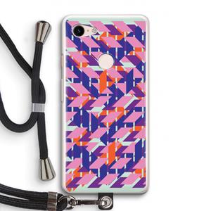 CaseCompany Skew Blush 3: Pixel 3 Transparant Hoesje met koord