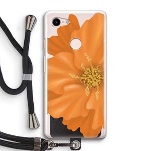 CaseCompany Orange Ellila flower: Pixel 3 Transparant Hoesje met koord