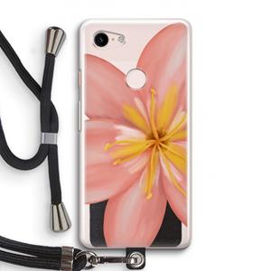 CaseCompany Pink Ellila Flower: Pixel 3 Transparant Hoesje met koord