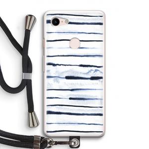 CaseCompany Ink Stripes: Pixel 3 Transparant Hoesje met koord