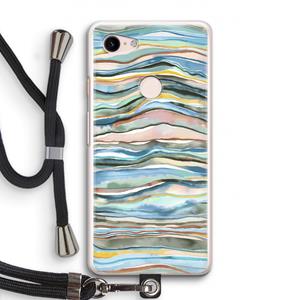CaseCompany Watercolor Agate: Pixel 3 Transparant Hoesje met koord