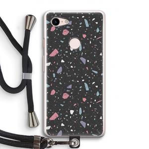 CaseCompany Terrazzo N°16: Pixel 3 Transparant Hoesje met koord