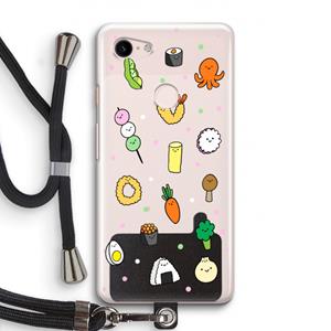 CaseCompany Happy bento friends: Pixel 3 Transparant Hoesje met koord