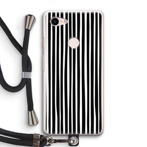 CaseCompany Stripes: Pixel 3 Transparant Hoesje met koord