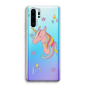 CaseCompany Roze eenhoorn: Huawei P30 Pro Transparant Hoesje