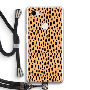 CaseCompany Panter: Pixel 3 Transparant Hoesje met koord