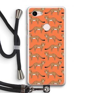 CaseCompany Cheetah: Pixel 3 Transparant Hoesje met koord