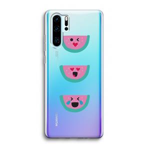CaseCompany Smiley watermeloen: Huawei P30 Pro Transparant Hoesje